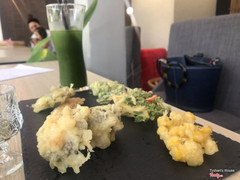 Tempura + green tea soda