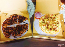 Pizza kat + bánh chuối socola