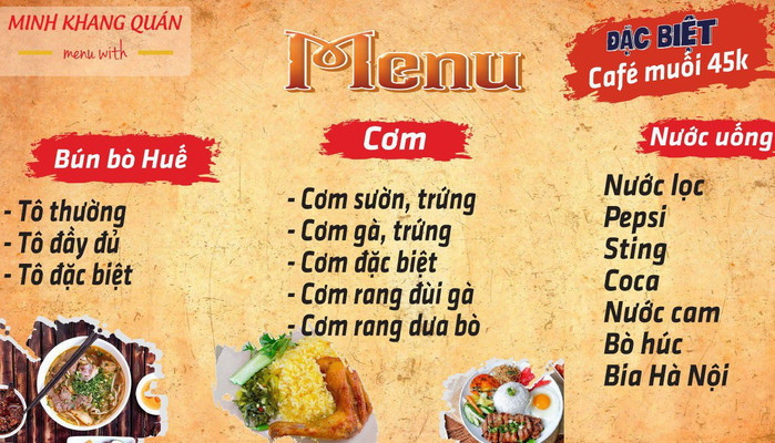 Minh Khang - Bún Bò Huế & Cơm Sườn