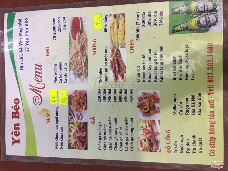 menu năm 2019 