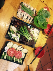 Đà điểu nướng cuốn lá lốt..😍😍😍