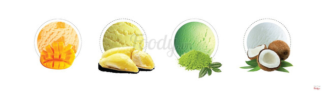 Kem dừa, Kem Xoài, Kem Sầu Riêng, Kem Trà Xanh đặc biệt từ Thái Lan