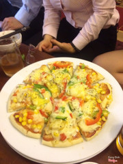 Pizza chay. Nhiều pho mai thơm ngon