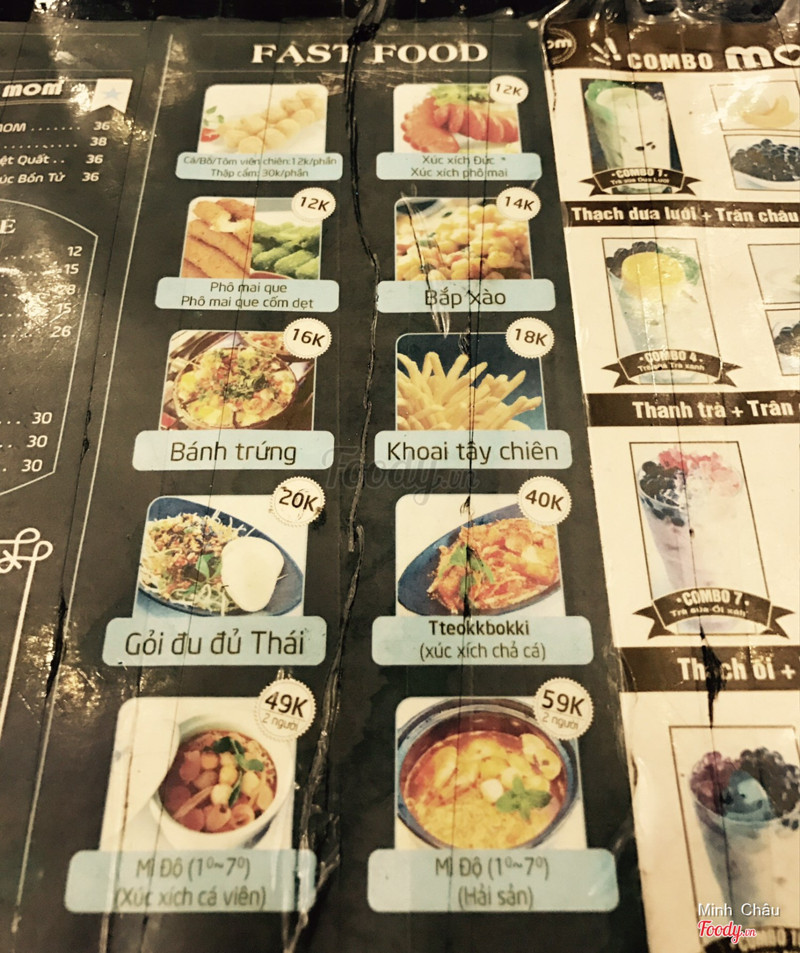 Menu fastfood