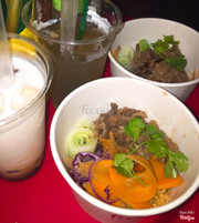 mì bò size nhỏ+sữa tươi trân châu đường đen+trà tắc xí muội