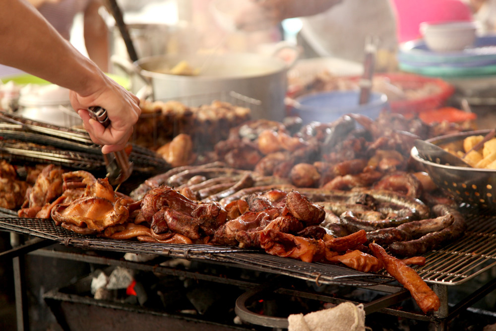 bún đậu lòng nướng hoàng cầu