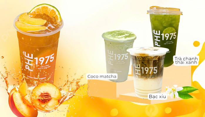 Phê 1975 - Matcha Latte, Trà Sữa Socola & Trà Đào Cam Sả