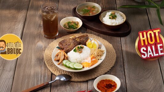 Cơm Tấm Ba Lộc - Cơm Tấm Long Xuyên & Sườn Nướng Than - Khu Mỹ Giang