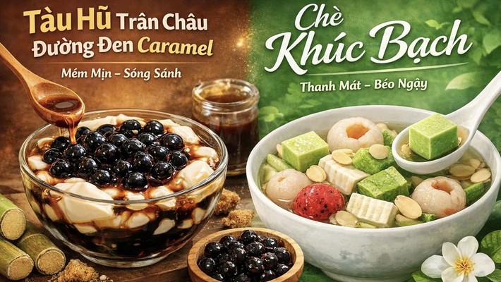 HIHA SUGAR - Tàu Hũ Trân Châu Đường Đen & Chè Khúc Bạch