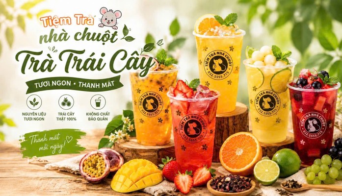 TIỆM TRÀ NHÀ CHUỘT - Trà Cherry Đỏ, Trà Tứ Quý Và Các Loại Trà Trái Cây Tươi - 1372 Phạm Văn Thuận