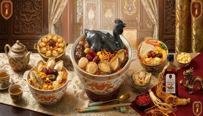 Ngự Thiện Đường - Súp Bào Ngư Vi Cá Hải Sâm & Gà Ác Bồ Câu Tiềm - Xuân Diệu
