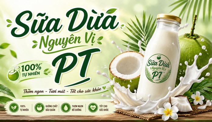 Sữa Dừa Nguyên Vị PT