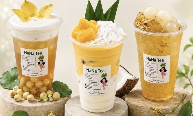 Nana Tea - Trà Trái Cây Nhiệt, Rau Má Đậu Xanh & Bơ Già Dừa Non