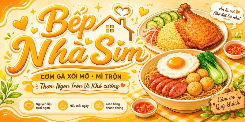 Bếp Nhà Sim - Cơm Gà Xối Mỡ & Mì Trộn