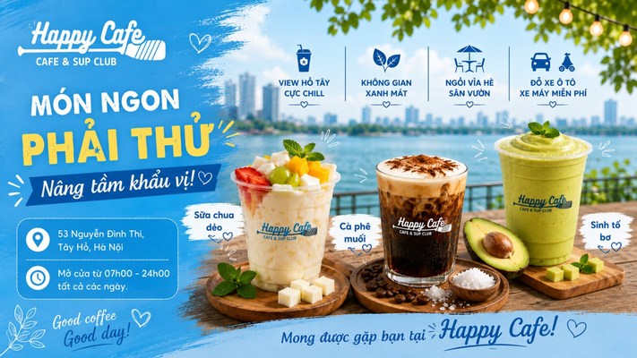 Happy Cafe - Trà, Sinh Tố, Nước ép & Sữa Chua Dẻo - 53 Nguyễn Đình Thi