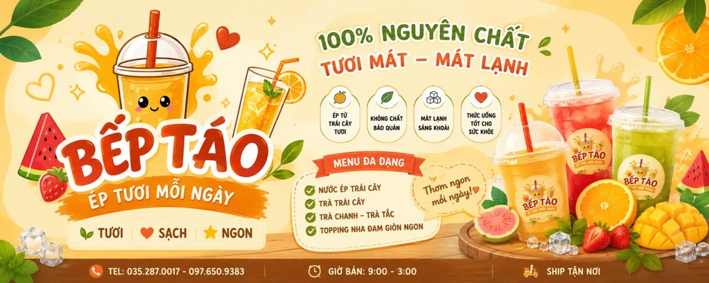Bếp Táo - Nước Ép - Hoa Quả Tươi