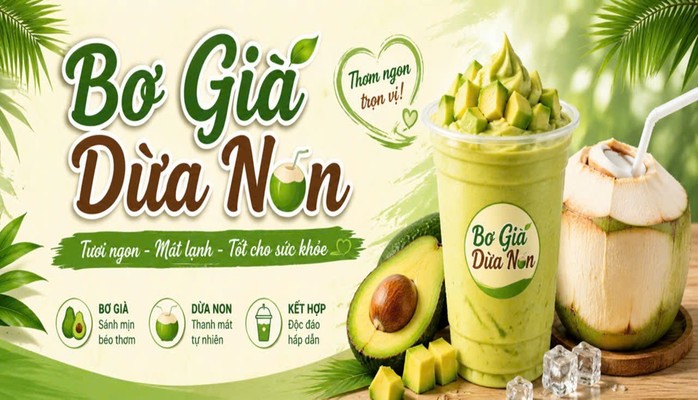 Bơ Già Dừa Non, Sinh Tố & Nước Ép - 3 Anh Em - 138 Xuân Diệu