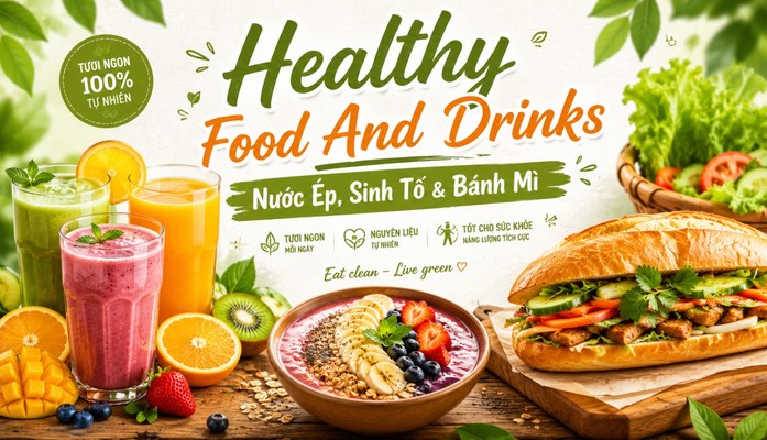 Healthy Food, Bread And Drinks - Nước Ép, Sinh Tố & Bánh Mì