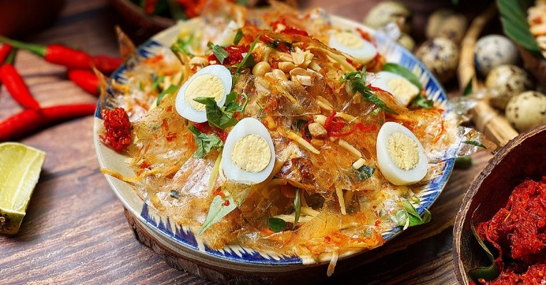Ăn Là Ghiền - Bánh Tráng Trộn Lòng Đào Tép Mỡ