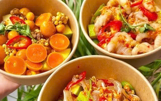 Ăn Vặt BoiBoi Dzach - Chân Gà Sốt Thái, Bánh Tráng Trộn & Cá Viên Chiên - Yersin