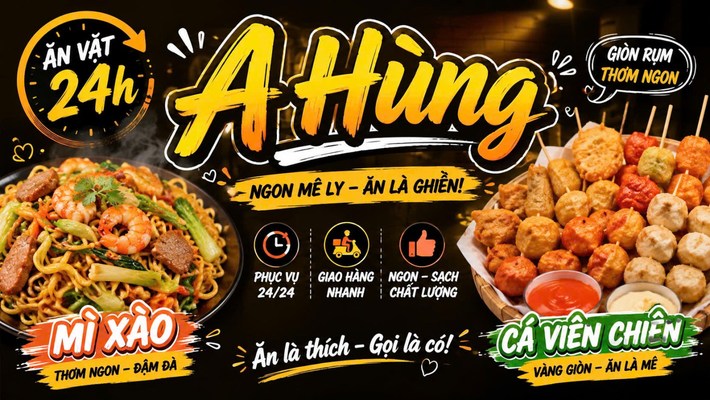 Ăn Vặt 24h A Hùng - Mì Xào & Cá Viên Chiên