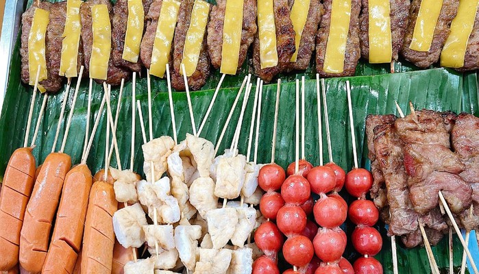 TRÀ TRÁI CÂY & THỊT XIÊN PHÔ MAI - HẬU GIANG