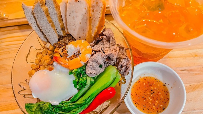 Mì Trộn Siêu Ngon - Tóp Mỡ Trứng Lòng Đào - Đường Số 9