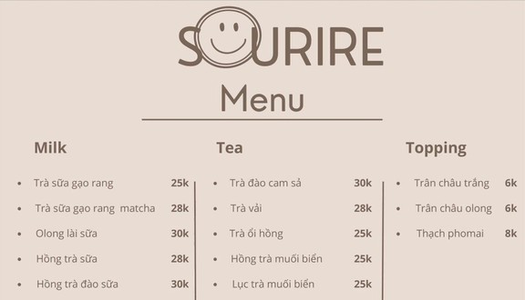 Tiệm Trà SOURIRE - Trà Sữa Gạo Rang 