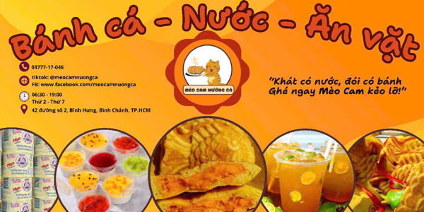 Mèo Cam Nướng Cá - Bánh Cá & Sữa Gấu - KDC Bình Hưng Bình Chánh