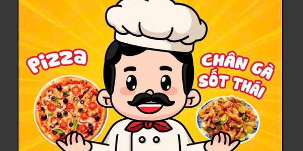 Pizza Quyên Quyên - Chân Gà Sốt Thái & Mì Trộn