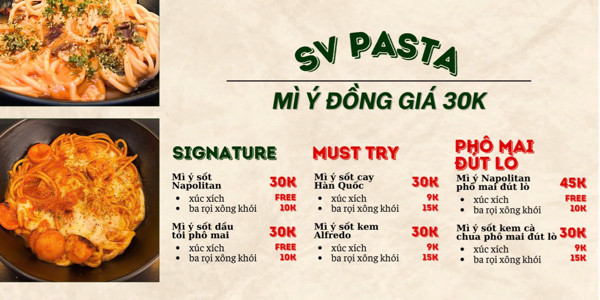 Mì Ý Đồng Giá 30k - Sv Pasta - Út Tịch