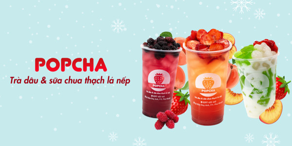 Popcha - Trà Dâu & Sữa Chua Thạch Lá Nếp - Đào Duy Anh