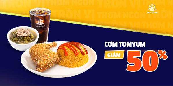 24H Station - Trạm Cơm Gà Xối Mỡ - Cơm Tomyum - Thoại Ngọc Hầu