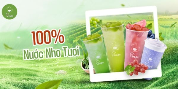 GRAPE - NƯỚC NHO TƯƠI 100% & TRÀ HOA QUẢ - 52 DƯƠNG QUẢNG HÀM