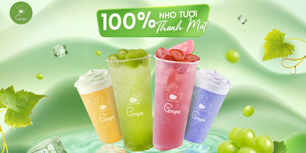 GRAPE - Nước Nho Tươi 100%, Trà Hoa Quả - 1008 Lạc Long Quân