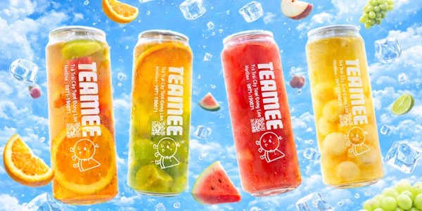 TRÀ TRÁI CÂY TƯƠI ĐÓNG LON TEAMEE