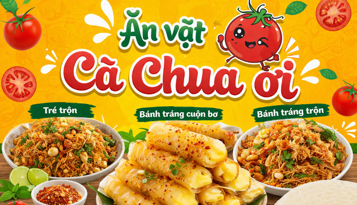 Ăn Vặt Chua Ơi - Bánh Tráng Trộn - Hùng Vương