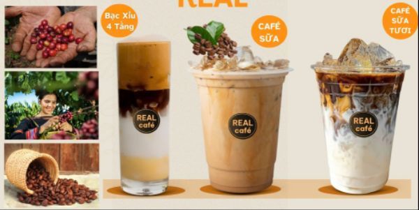 REAL Coffee - Cà Phê Sữa Từ Hạt Robusta & Moca - Nguyễn Hoàng