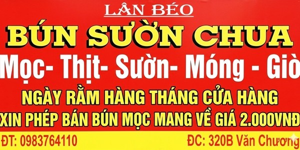 Bún Sườn Chua Lân Béo
