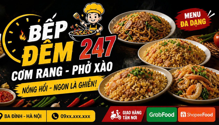 BẾP ĐÊM 247 - CƠM RANG PHỞ XÀO - Tôn Đức Thắng