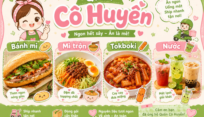 Quán Cô Huyền - Bánh Mì, Mì Trộn & Mì Ý - Khu Đương Xá 3