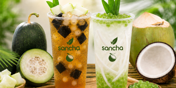 Trà Bí Đao - Nước Dừa Trân Châu Dừa Sancha