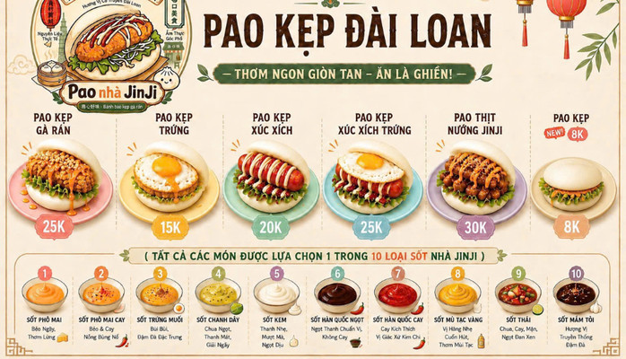 Pao Nhà JinJi - Bánh Bao Kẹp Đài Loan - 75 Đường 30/4