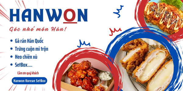 Hanwon Korean SetBox - Gà Rán, Cơm Trộn & Mì Trộn Hàn Quốc