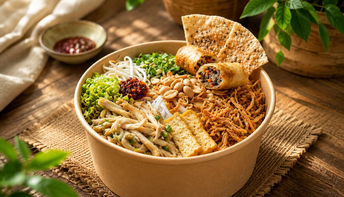 HT Vegan - Mì Quảng Trộn Chay - Quốc Lộ 14
