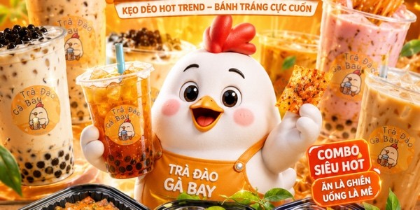 Trà Đào Gà Bay - Trà Sữa - Bình Đông