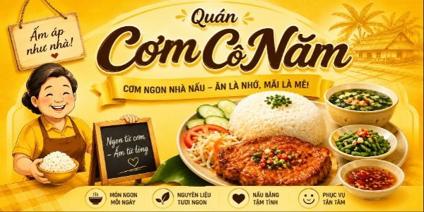 Quán Cơm Cô Năm - Cơm Bình Dân - 1522 Hùng Vương