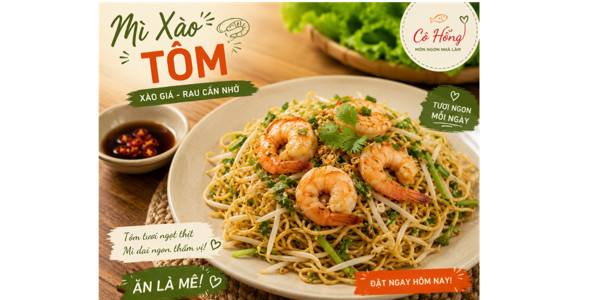 Mì Xào Tôm & Xíu Mại Trứng Cút - Quán Double Cô Hồng
