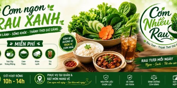 Cơm Nhiều Rau - Rau Tự Chọn - Cách Mạng Tháng 8