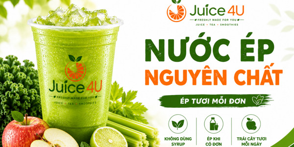 Juice 4U - Nước ép, Sinh tố & Trà trái cây tươi